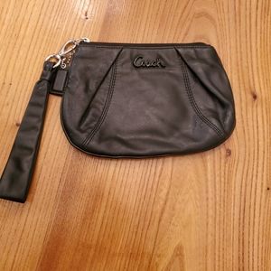Coach Soft Leather Pleated Wristlet